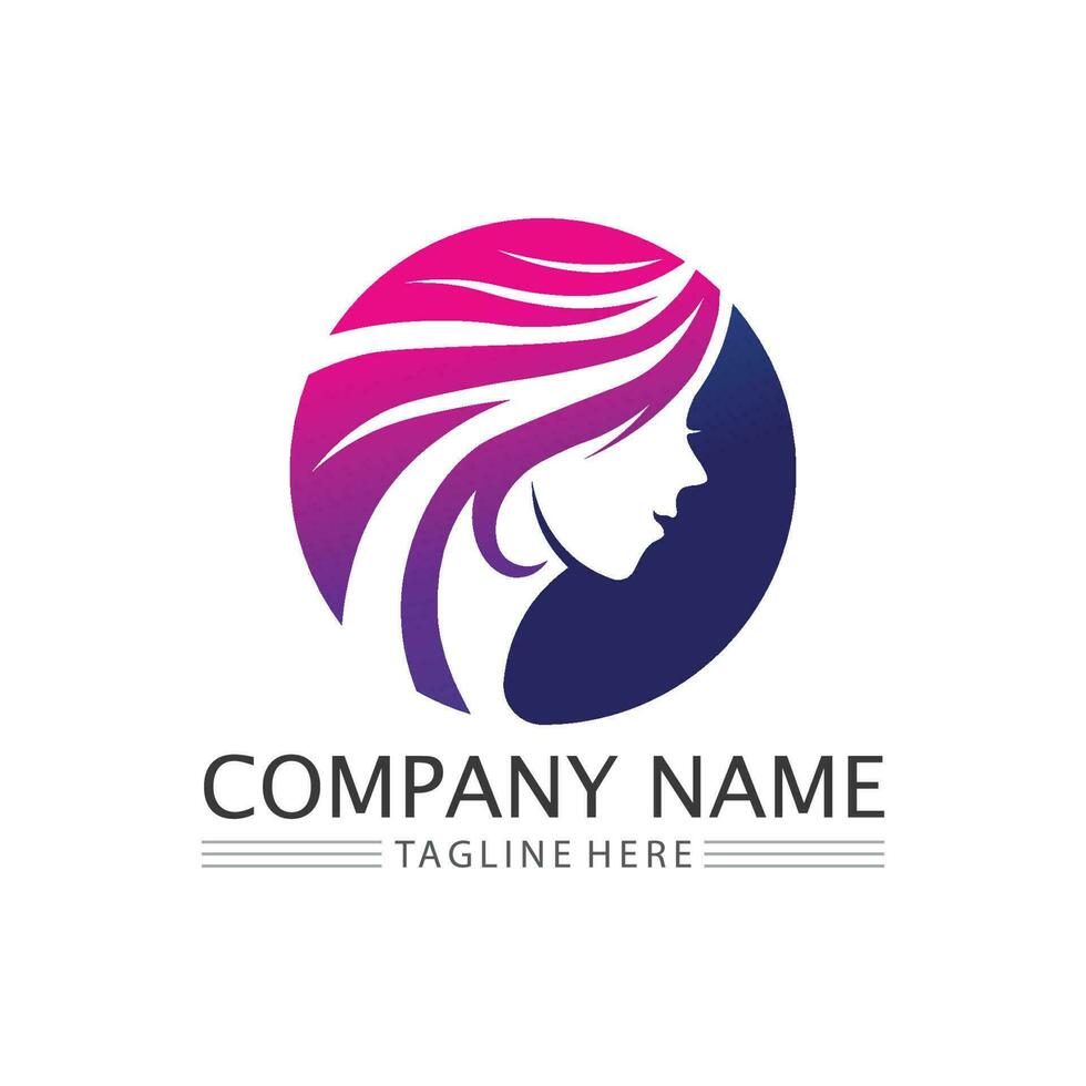 Beauty salon and spa logo vector icon design template