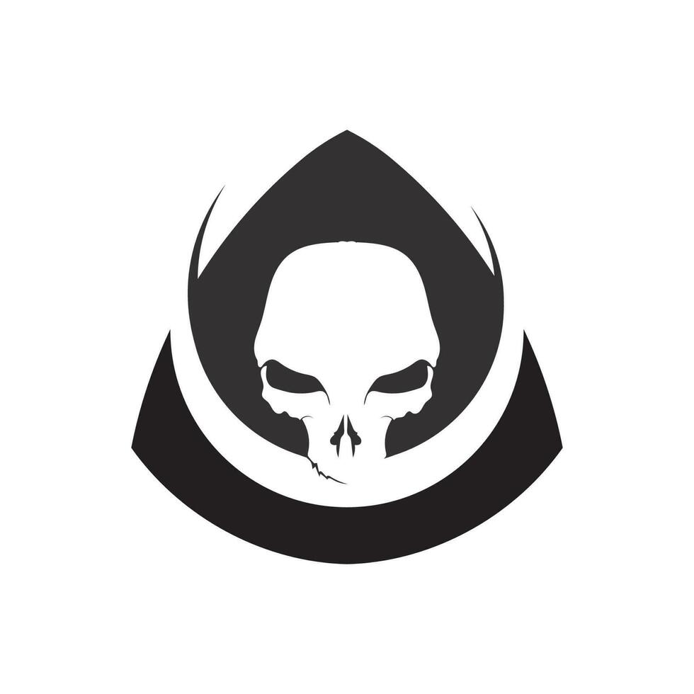 Crossbones death skull, danger or poison flat icon for apps and websites vector