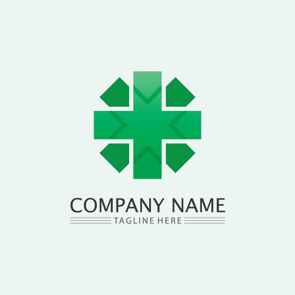 Hospital logo and health care icon symbols template icons app vector