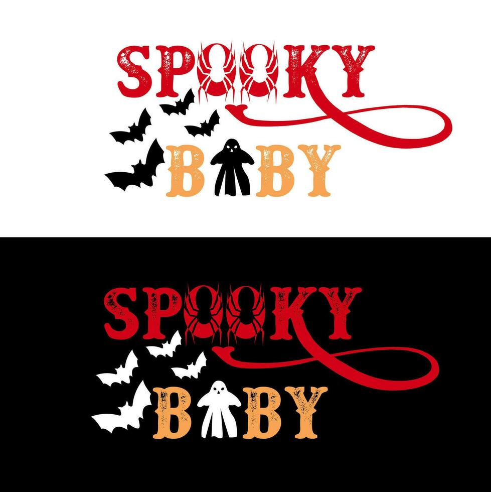 Halloween t-shirt design Spooky Baby vector