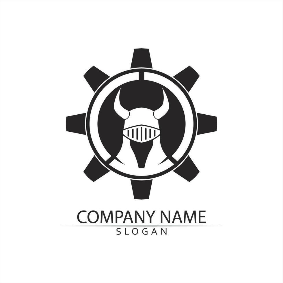 Spartan helmet logo template vector