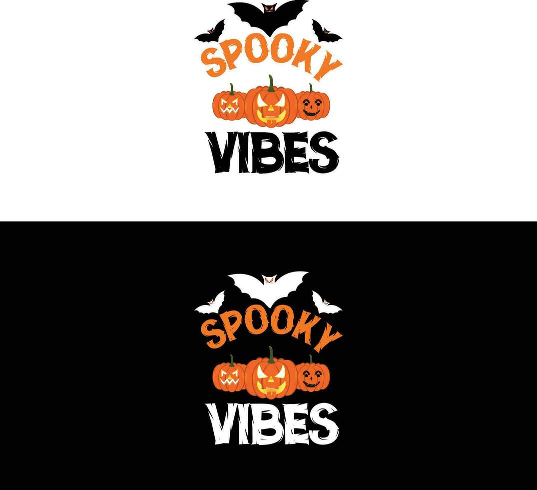 Halloween t-shirt design Spooky Vibes vector