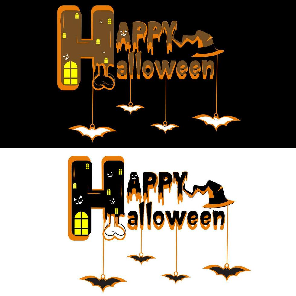 Halloween T shirt Design Happy Halloween vector