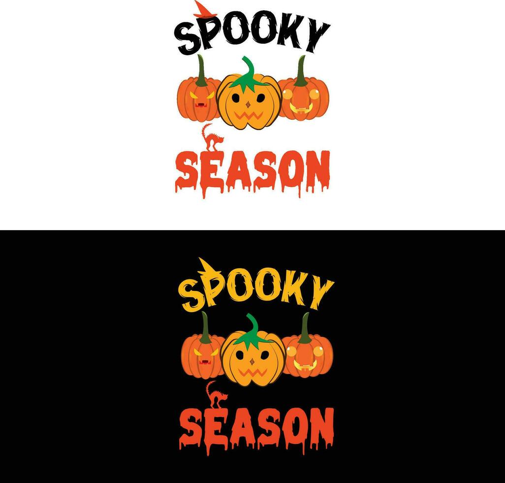 Halloween t-shirt design Spooky Season vector