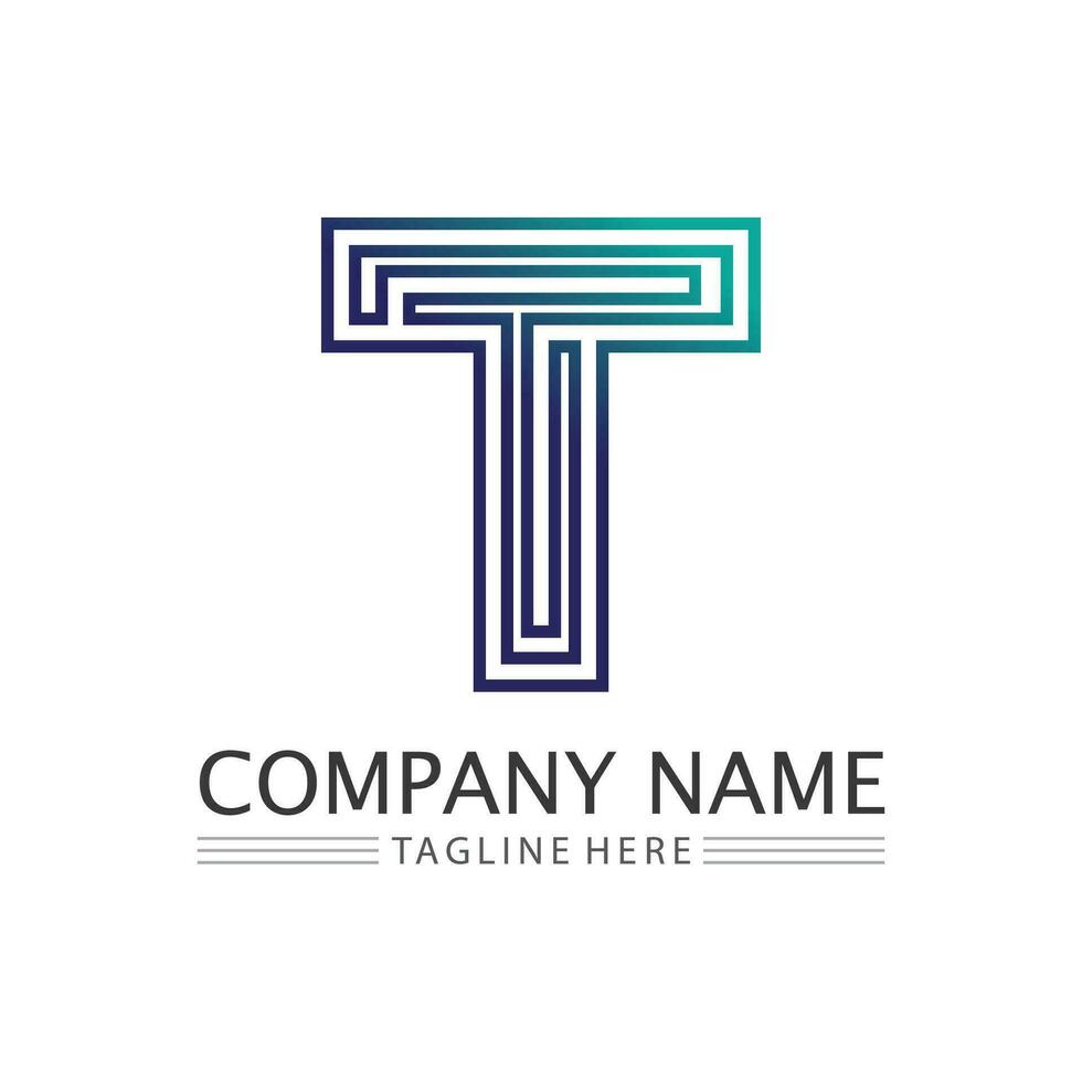 letter T logo image and font T design graphic  vector