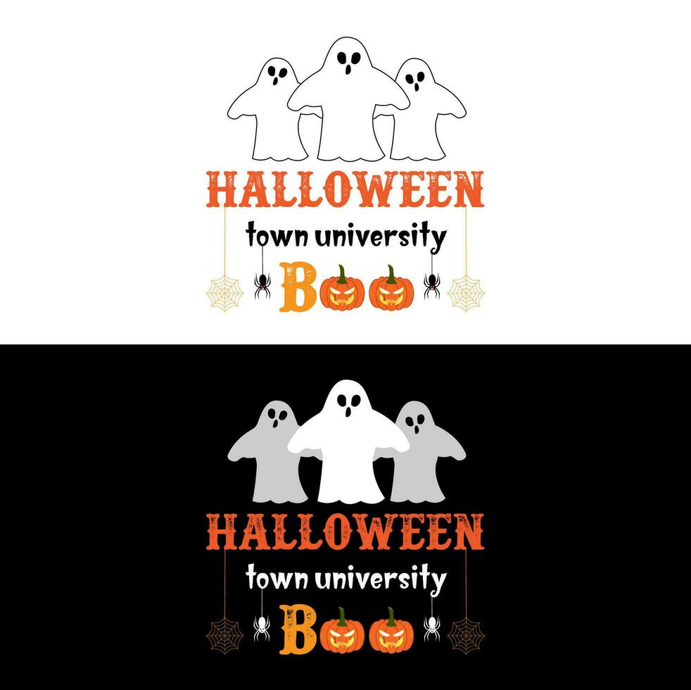 Halloween T shirt Halloween town university boo vector