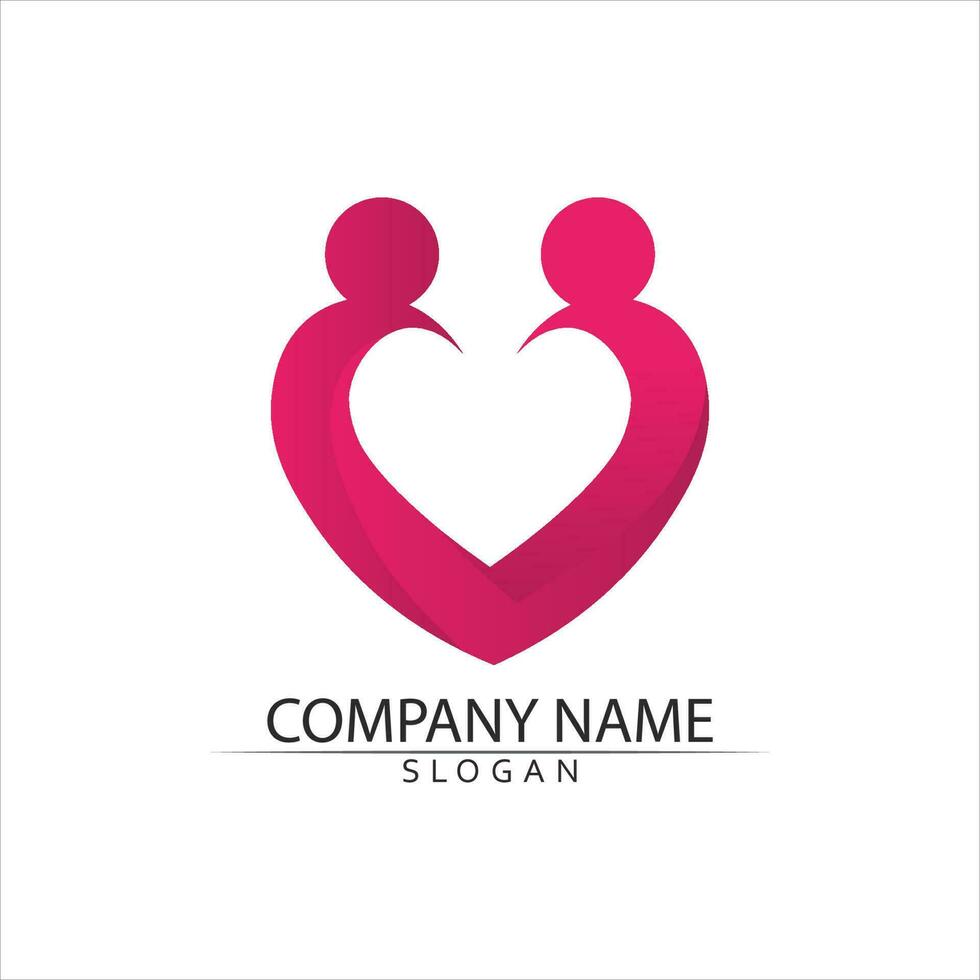 Community people care logo and symbols template vector