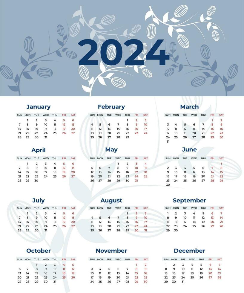 Unique and creative Calendar Design template 2024 vector