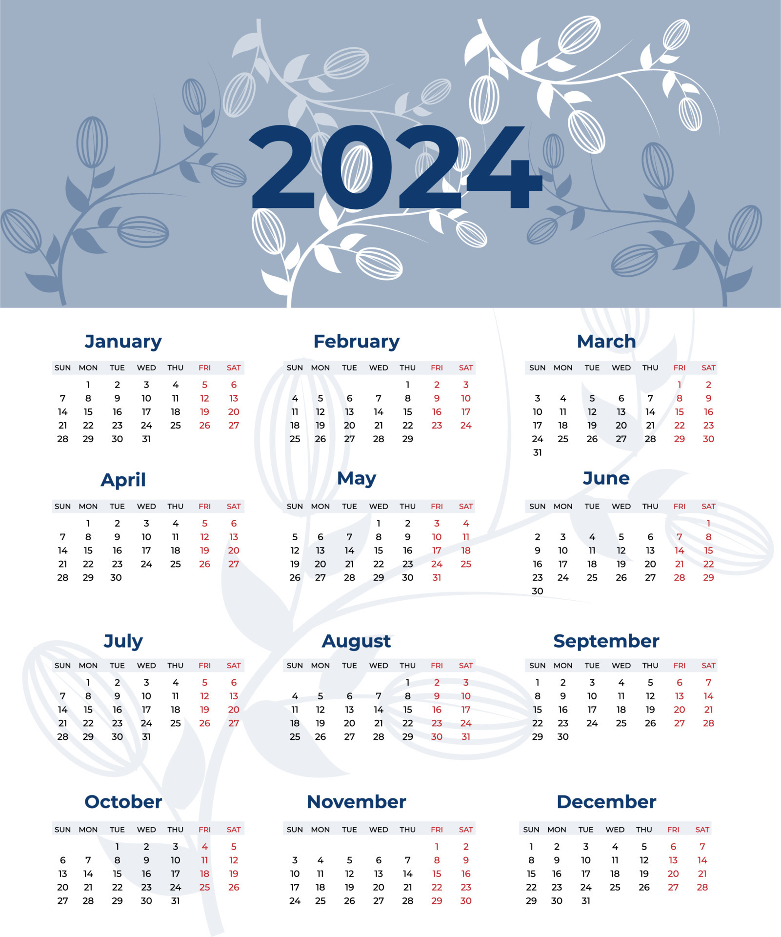 Unique and creative Calendar Design template 2024 24719707 Vector Art