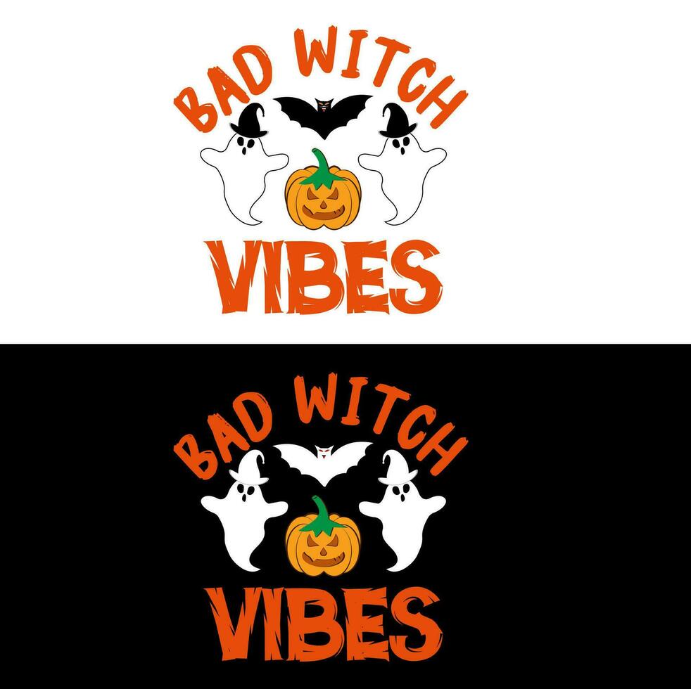 Halloween T shirt Bad witch vibes vector