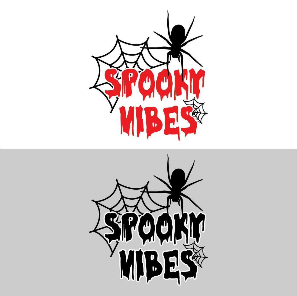 Halloween t-shirt design Spooky Vibes vector