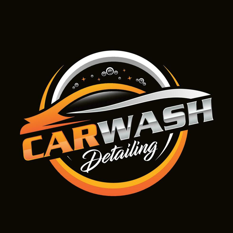 Automotive and mobile detailing logo design template for car wash related business vector