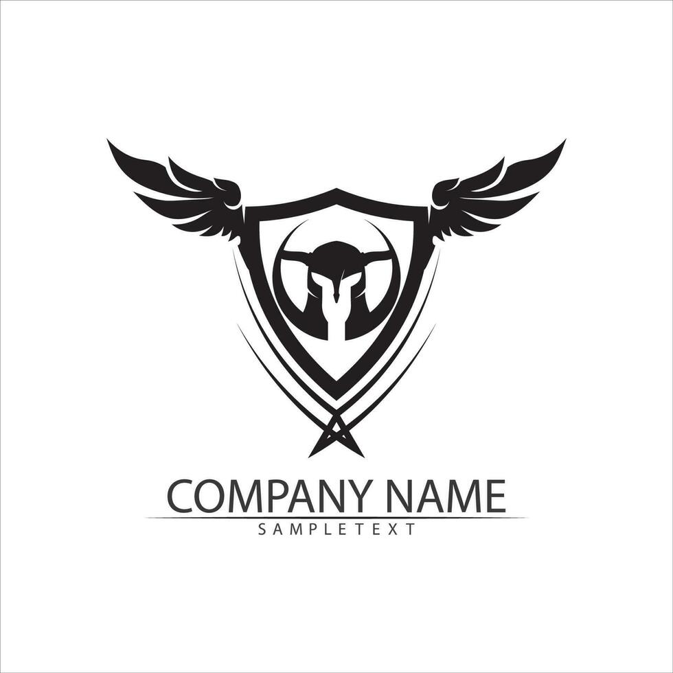 spartan logo and vector design helmet and head