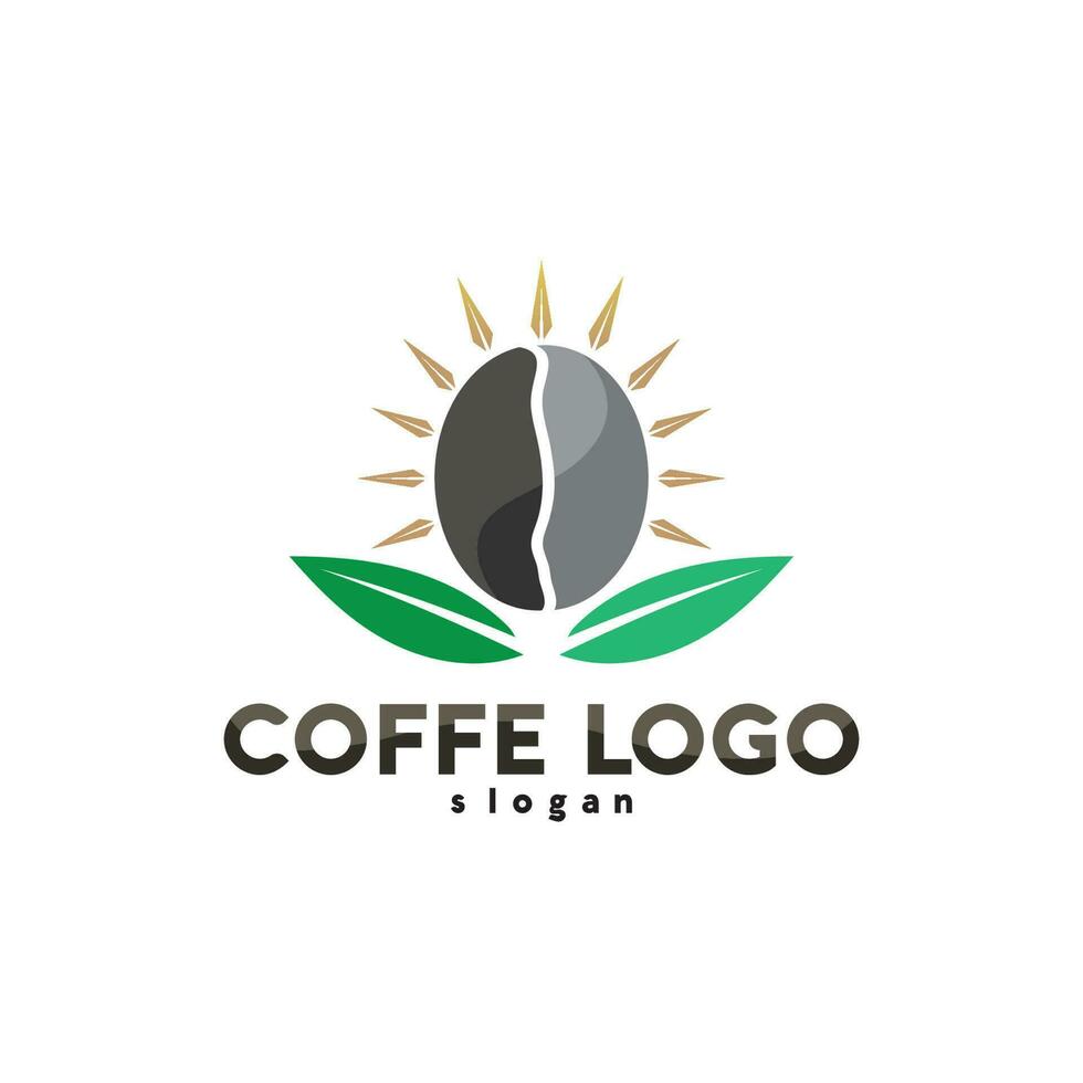 diseño de icono de vector de plantilla de logotipo de taza de café y café negro