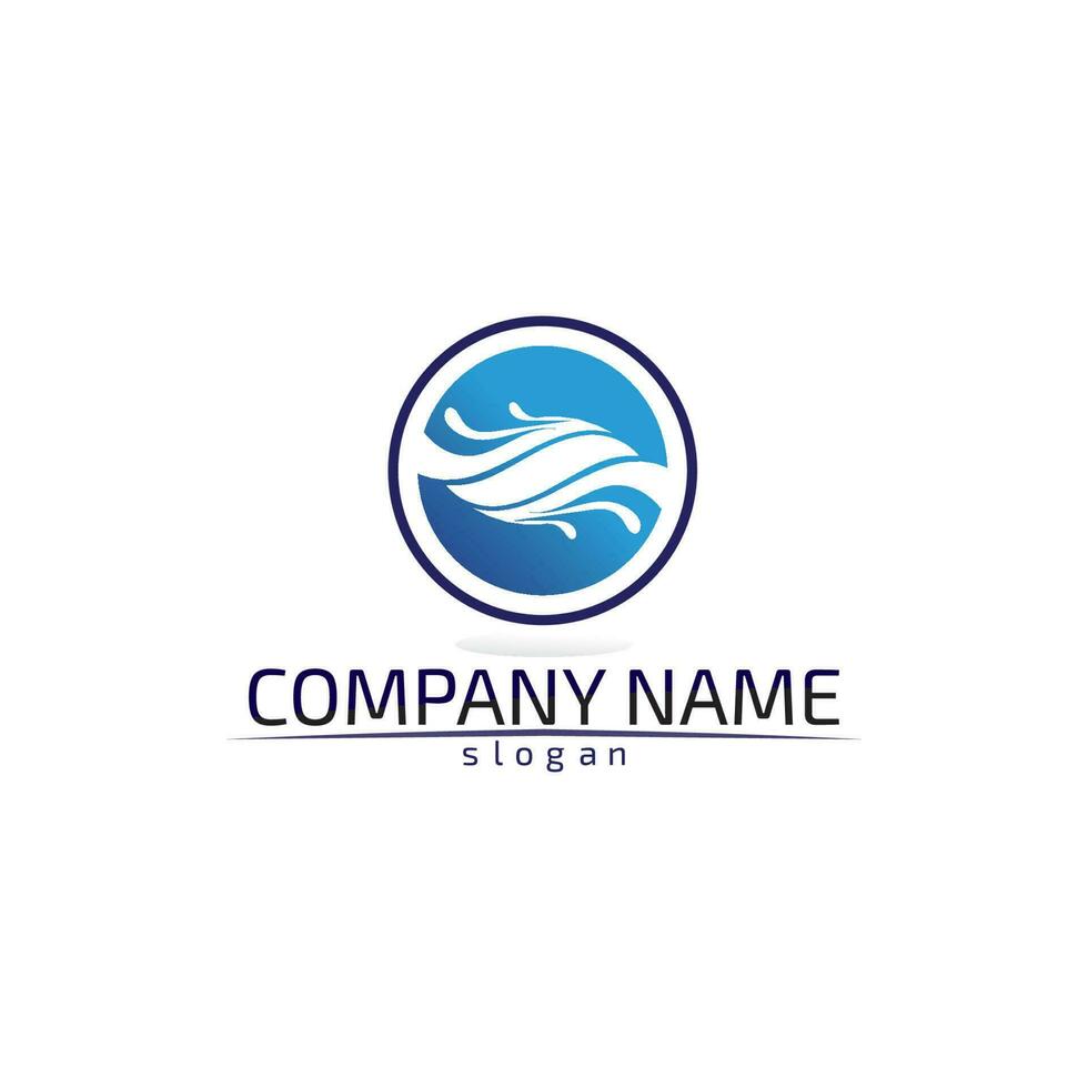 Waves,  water beach logo and blue symbols template icons app vector