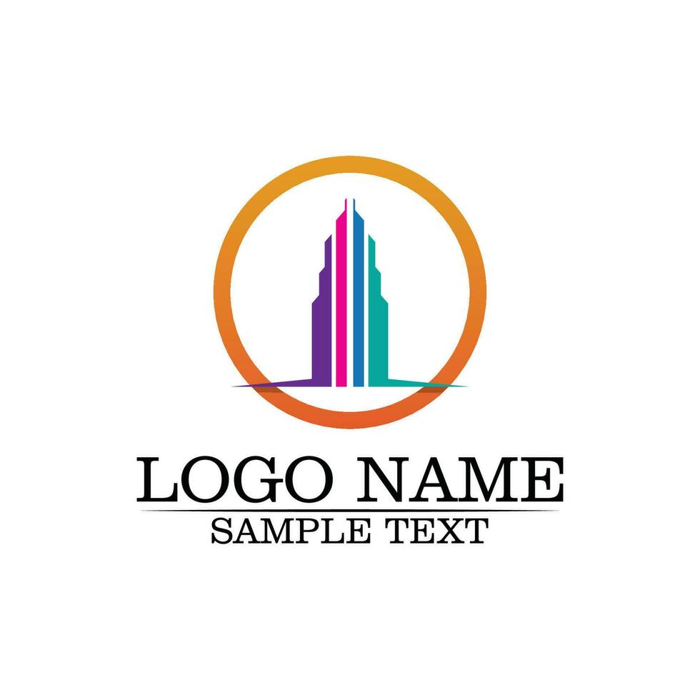 Real estate and home buildings logo icons template vector