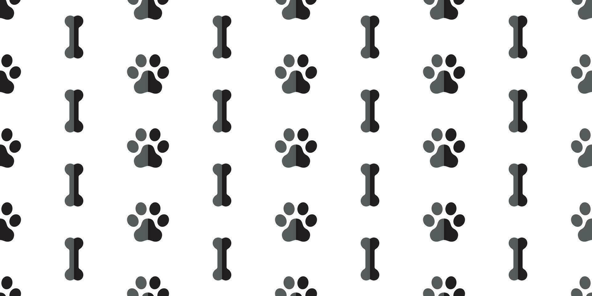 dog paw seamless pattern dog bone vector french bulldog tile background wallpaper isolated white