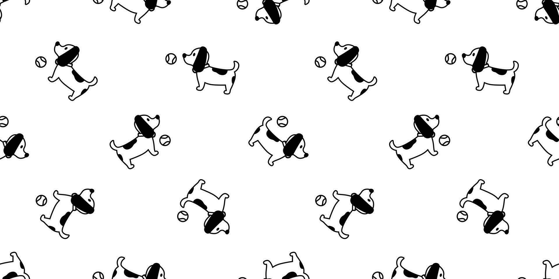 Dog seamless pattern french bulldog vector ball toy isolated paw Breed repeat wallpaper cartoon tile background