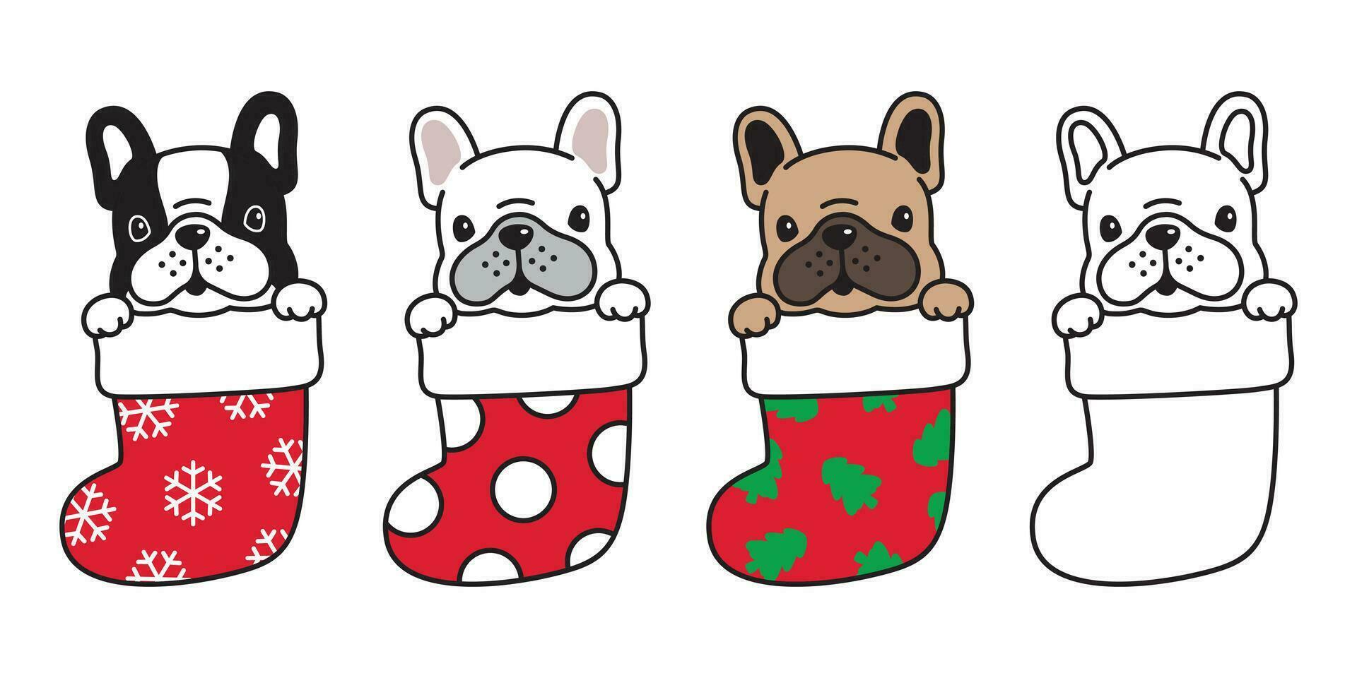 dog vector french bulldog christmas sock Xmas Santa claus snowflake cartoon character icon logo illustration