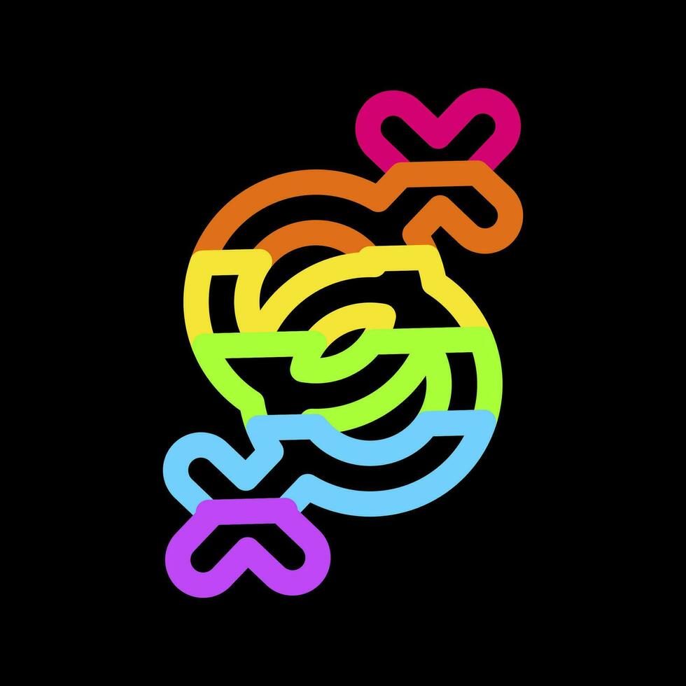 Neon Rainbow Women Lesbian Pride Party Icon vector