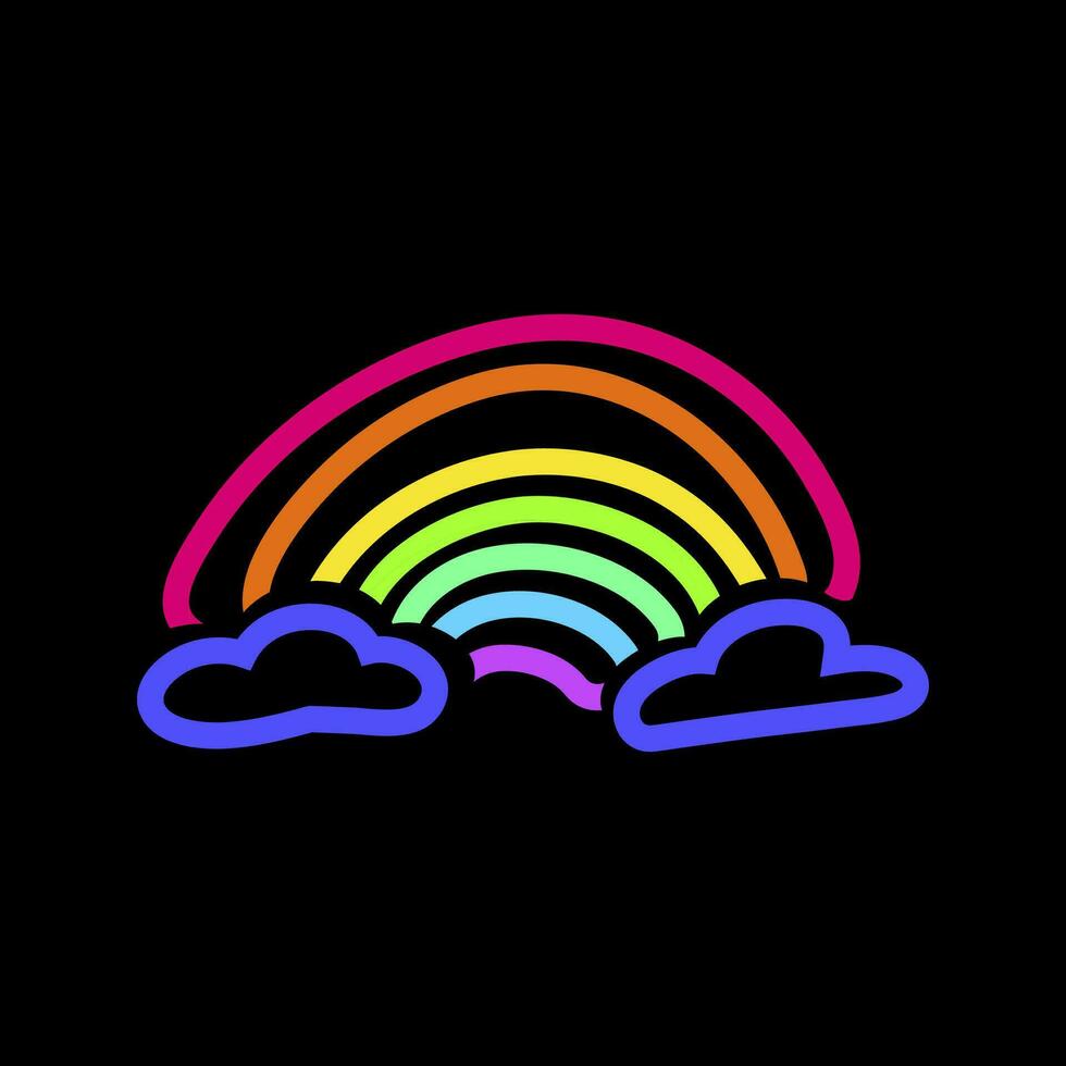 Neon Rainbow Pride Party Icon vector