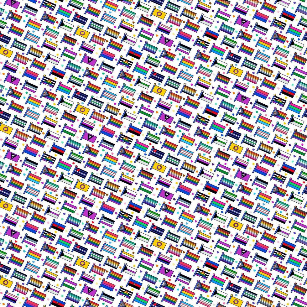 Pride Flags Flat Seamless Pattern vector