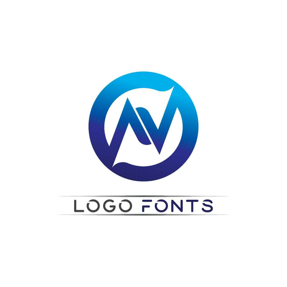 N logo font company logo business and letter initial N design vector and letter for logo