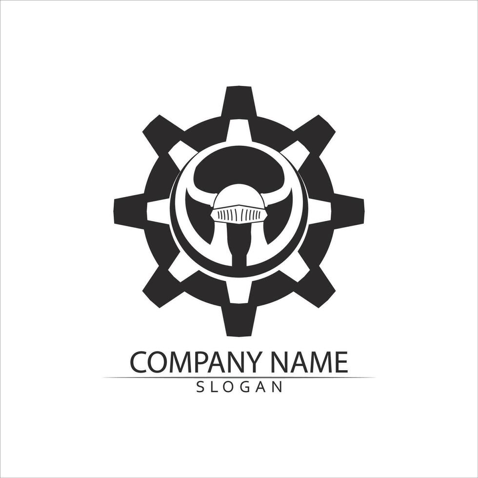 Spartan helmet logo template vector