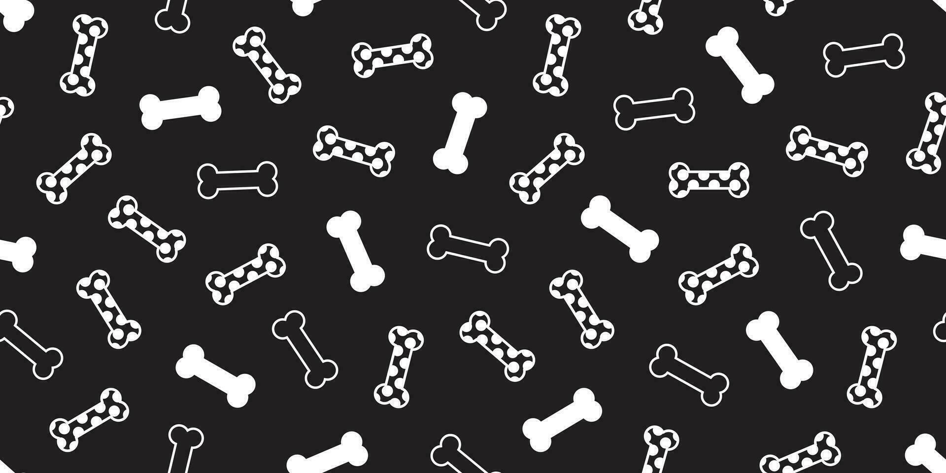 dog bone seamless pattern vector puppy polka dot scarf isolated repeat wallpaper tile background doodle black