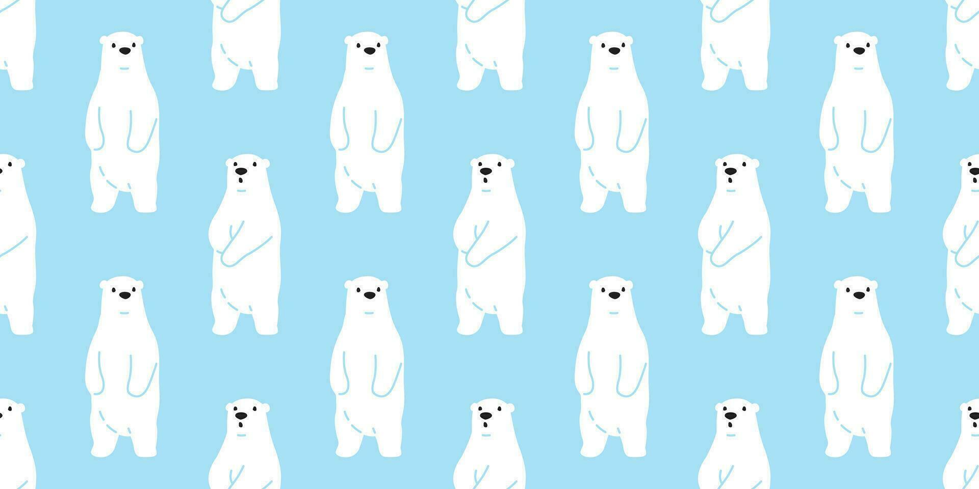 Bear seamless pattern vector polar bear scarf isolated cartoon illustration tile background repeat wallpaper