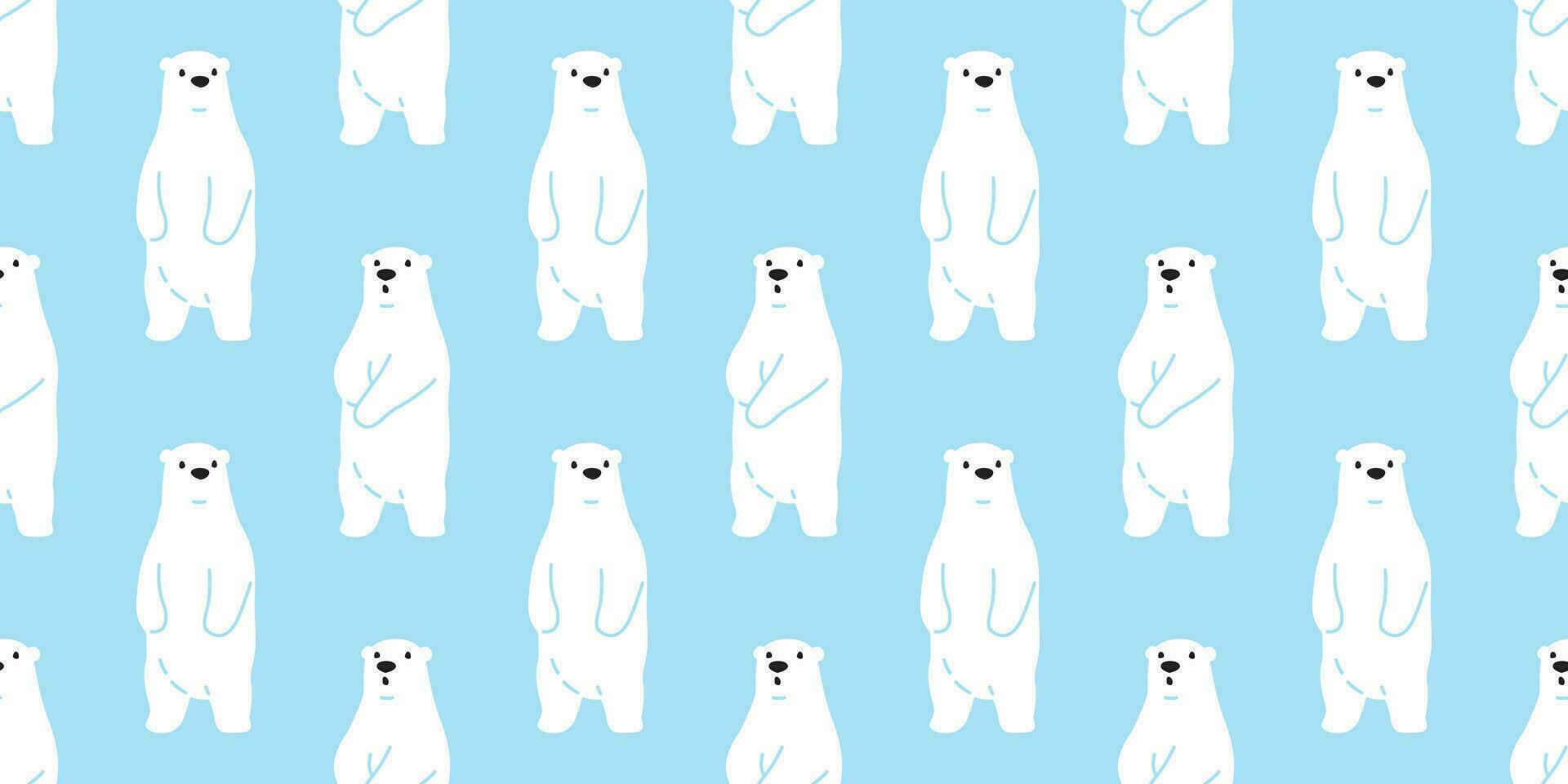 Bear seamless pattern vector polar bear scarf isolated cartoon illustration tile background repeat wallpaper