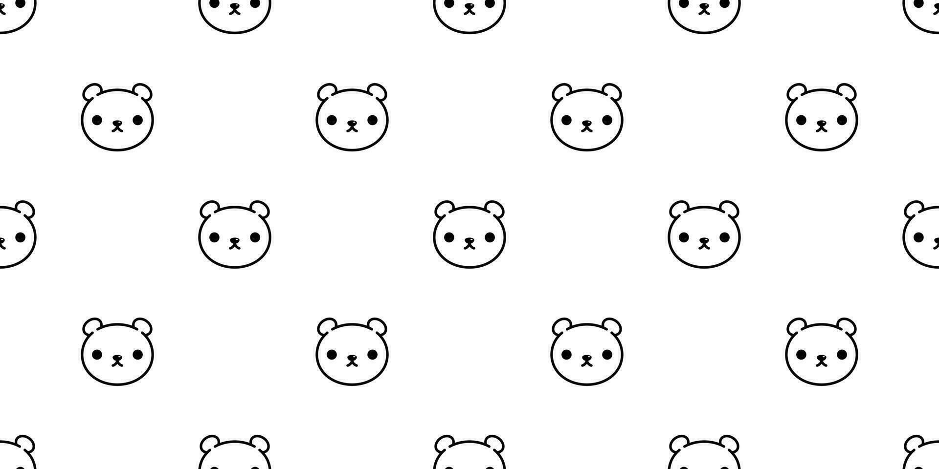 bear seamless pattern polar bear vector panda teddy background isolated wallpaper repeat
