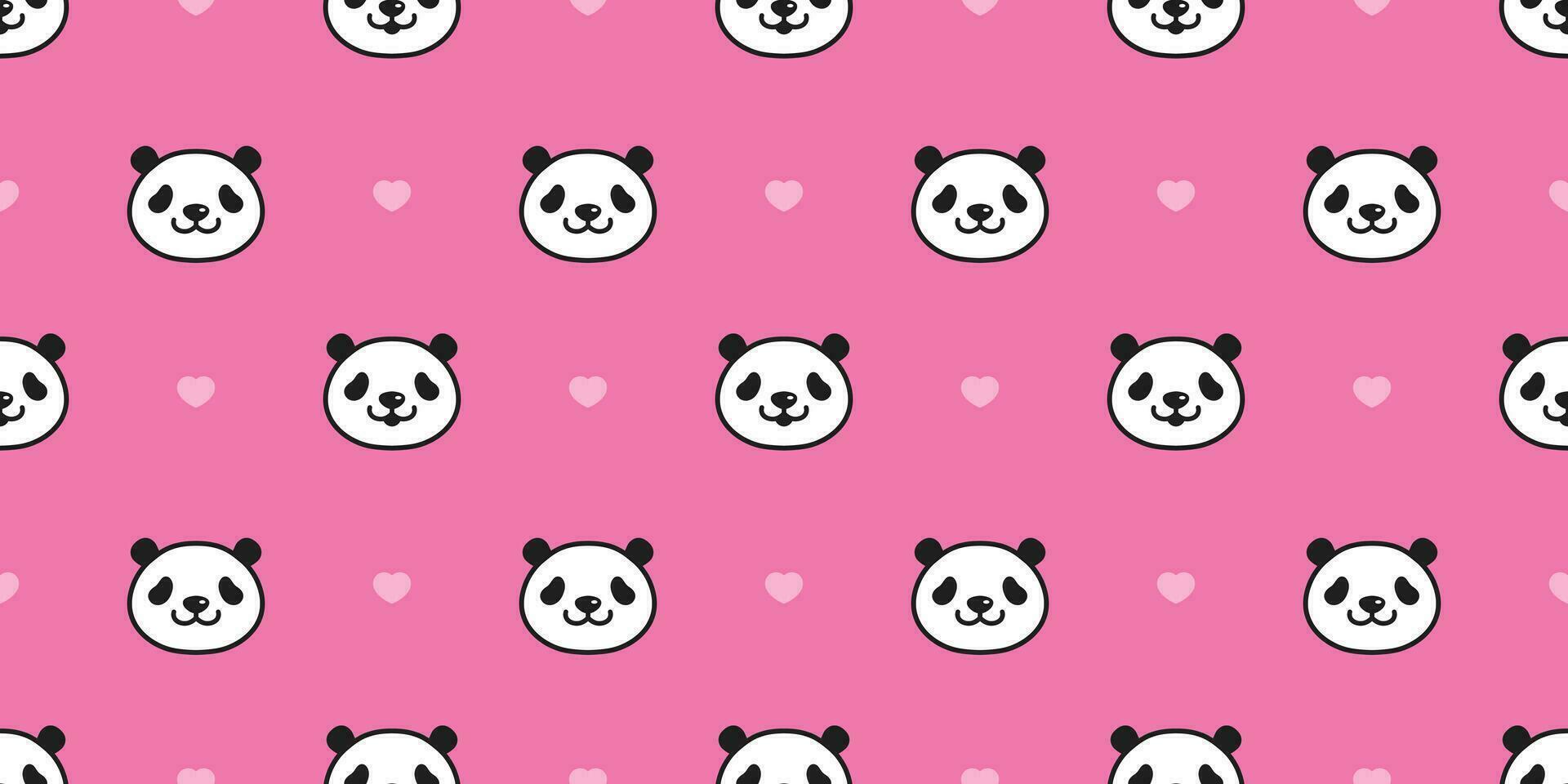 oso sin costura modelo panda vector corazón polar oso enamorado bambú osito de peluche bufanda aislado loseta antecedentes dibujos animados repetir fondo de pantalla garabatear ilustración