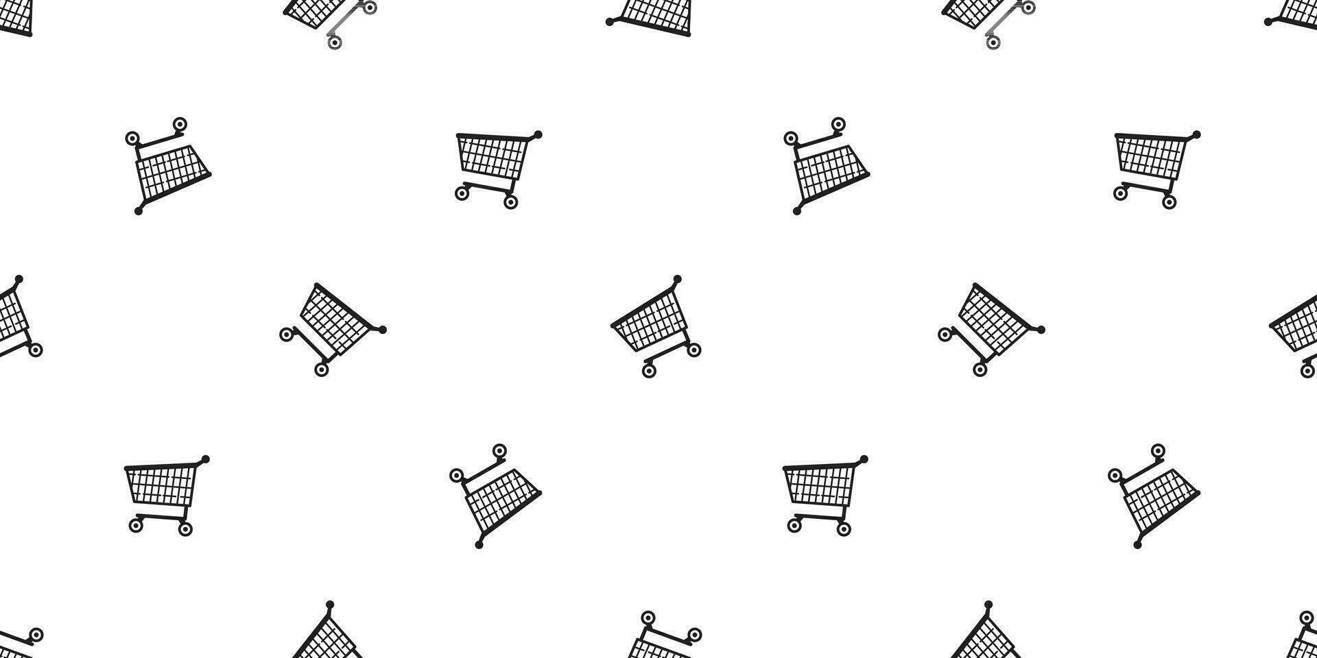 shopping cart seamless pattern vector basket bag scarf isolated repeat wallpaper tile background illustration gift wrap paper