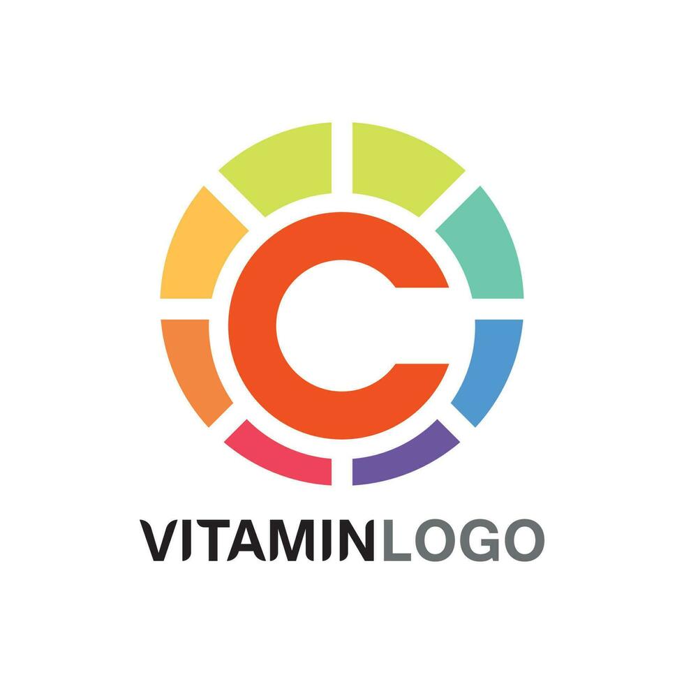 vitamin c logo vector design vector icon health nutrition