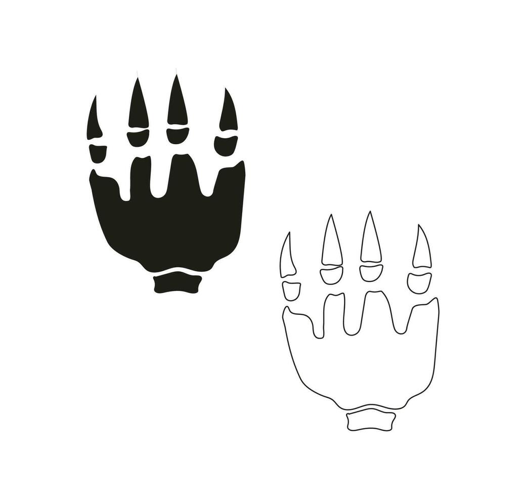 Hand drawn dragon paw vector