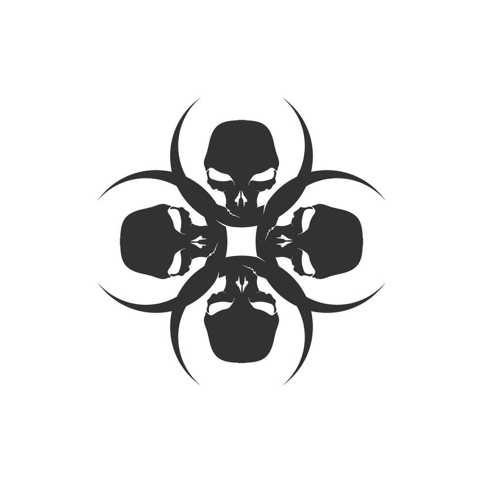 Crossbones death skull, danger or poison flat icon for apps and websites vector