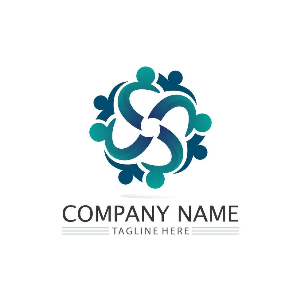 people Community,care group network and social icon design template vector