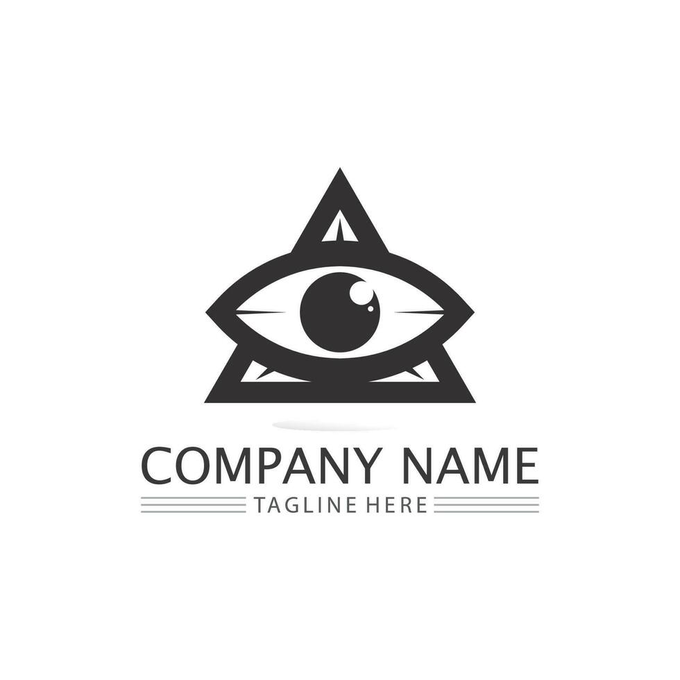 eye icon and vision design logo isolated sign symbol vector Intuition and spirituality