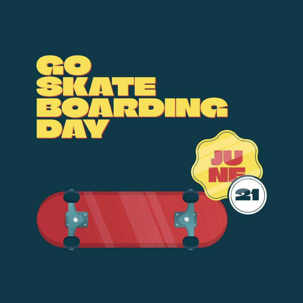go skateboarding day. go skate day. skateboard vector design. flat skateboard vector design. skateboard image.