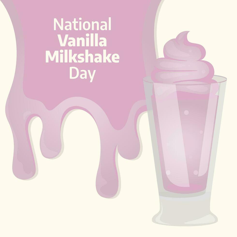 national vanilla milkshake vector design for celebration. vanilla milkshake vector design. milkshake illustration.