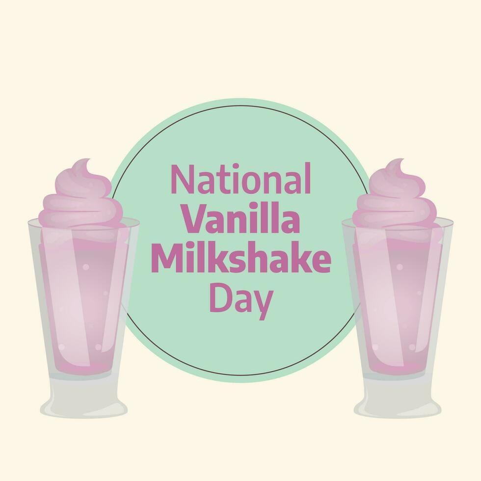 national vanilla milkshake vector design for celebration. vanilla milkshake vector design. milkshake illustration.