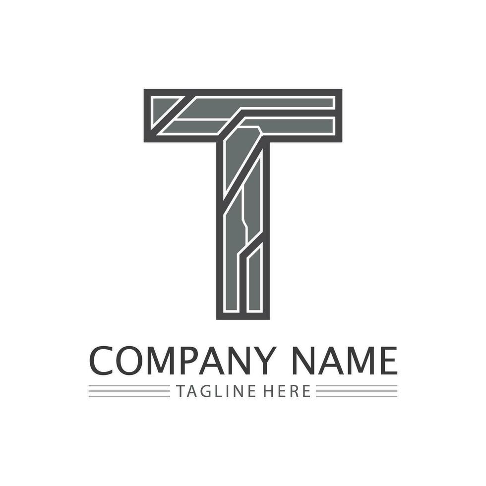 letter T logo image and font T design graphic  vector