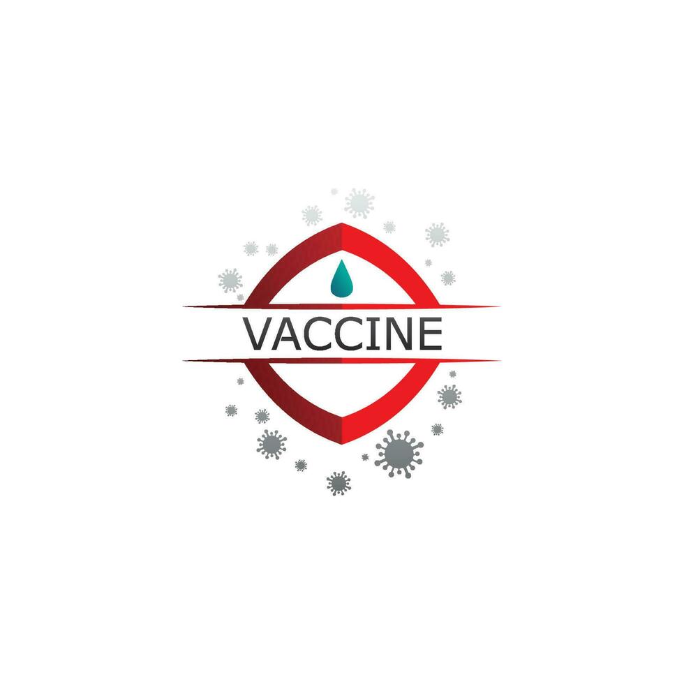 vacuna, logotipo, médico, vector, antibiótico, vacunación, virus, vacuna, diseño, e ilustración, para, cuidado de la salud vector