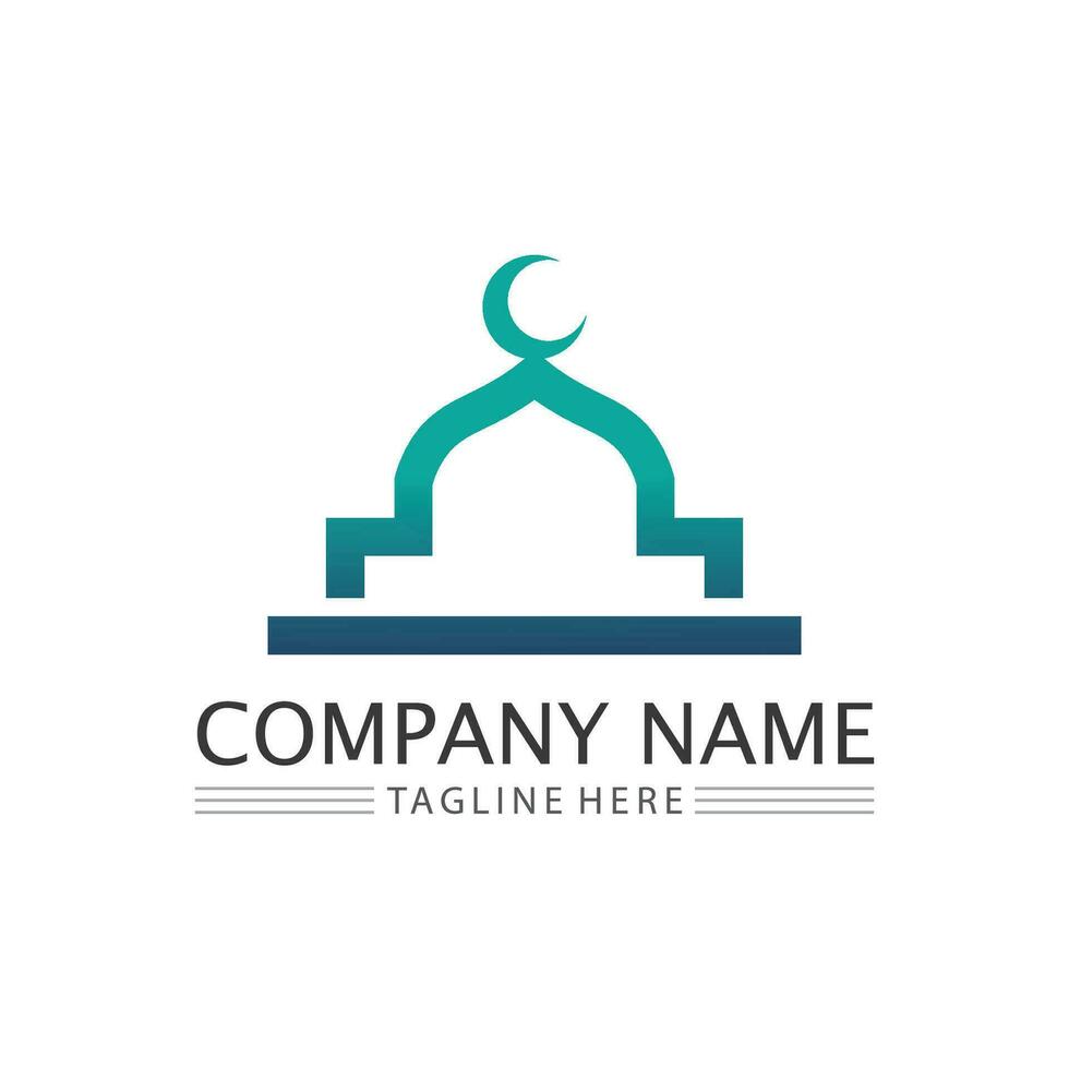 islamic icon and ramadhan logo design vector graphic sign