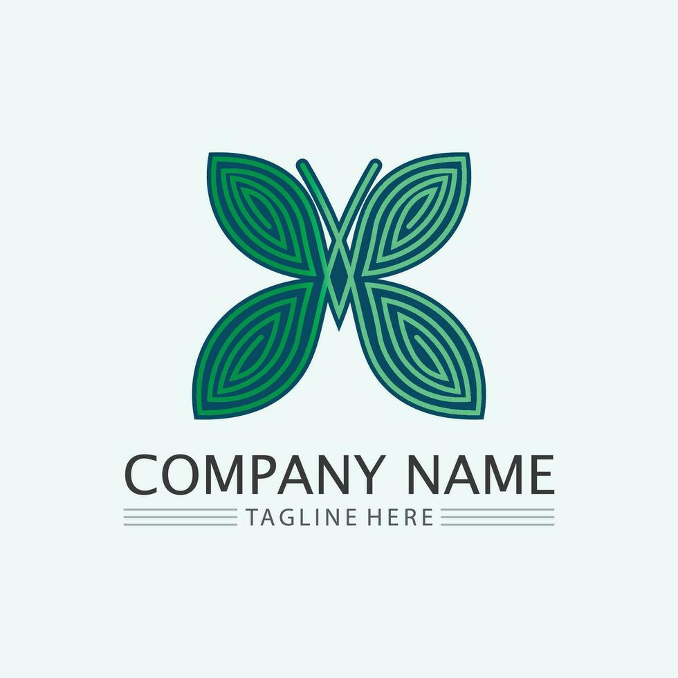 leaf logo design vector for nature symbol template editable,Green leaf logo ecology nature element vector icon.