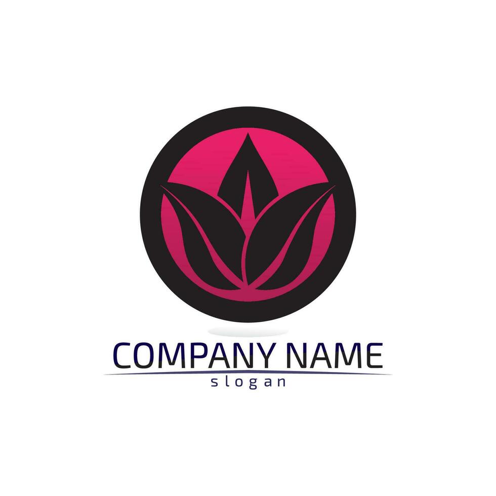 Tree leaf vector design eco friendly concept logo