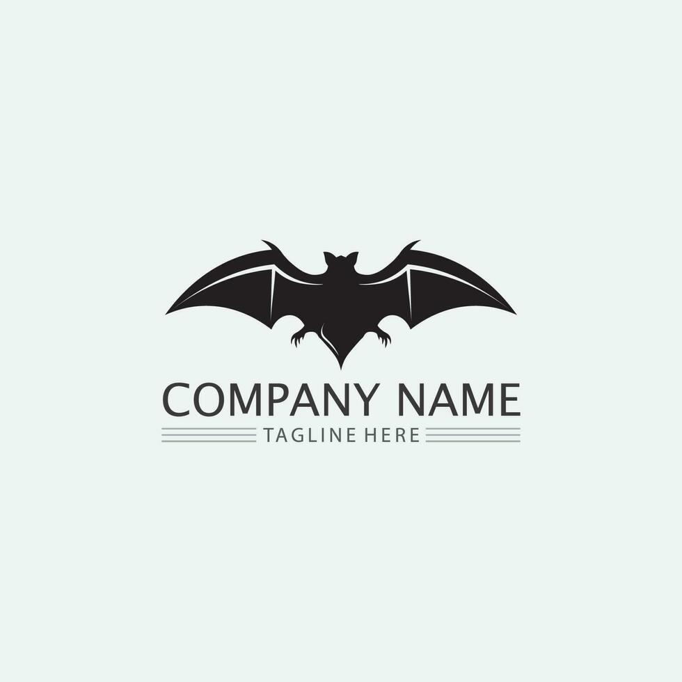 Bat logo animal and vector, wings, black, halloween, vampire, gothic, illustration, design bat icon vector