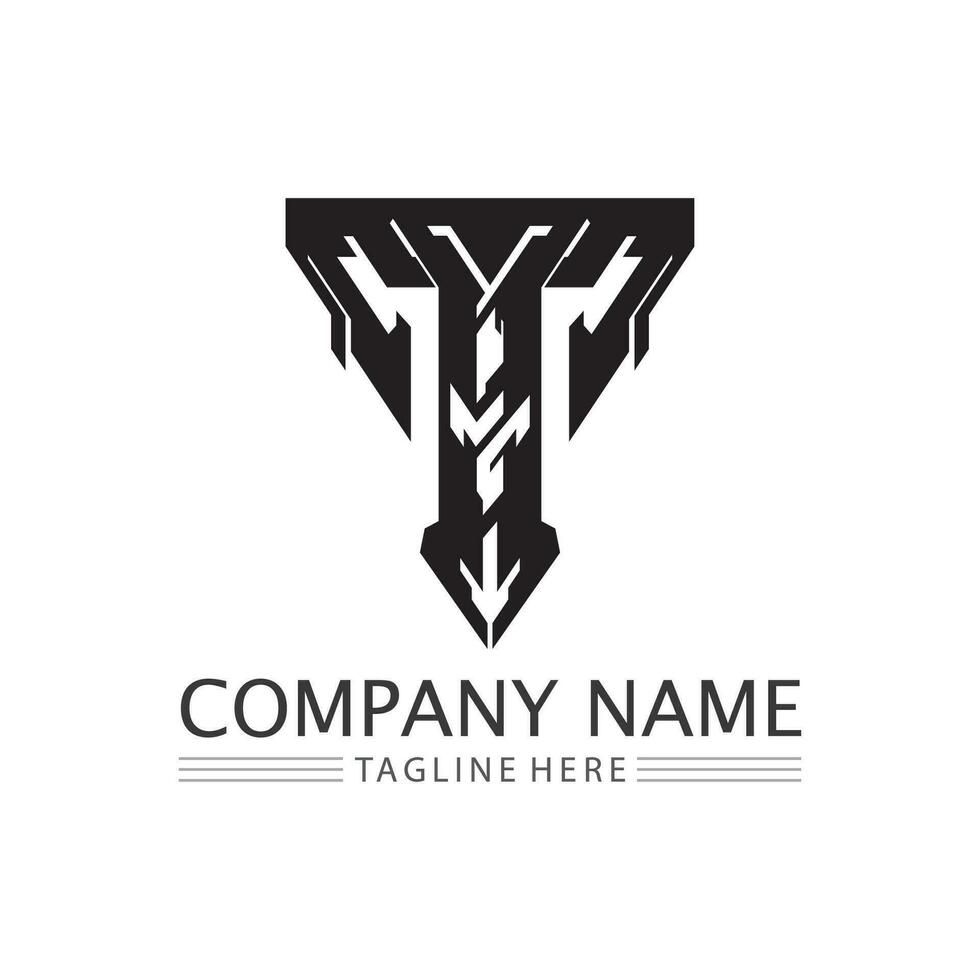 letter T logo image and font T design graphic  vector