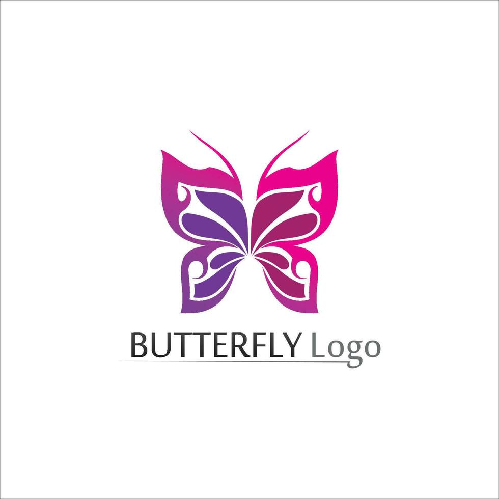 diseño de icono de mariposa de belleza vector